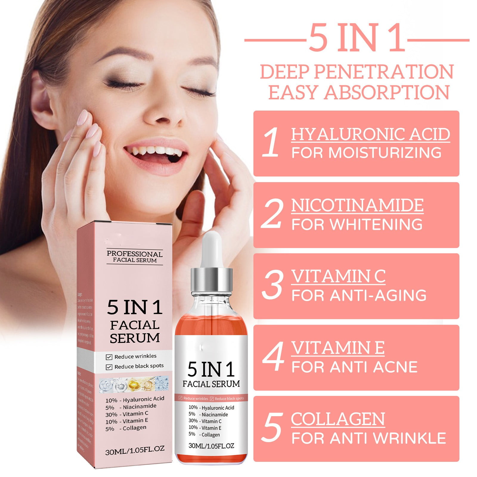 5 In 1 Aging With Vitamin C Vitamin E Collagen And Vitamin C For Facial ...
