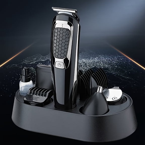 5 In 1 Beard Trimmer for Men - USB Rechargeable Grooming Kit with Hair Clippers, Nose Trimmer, Body Trimmer, and Electric Razor