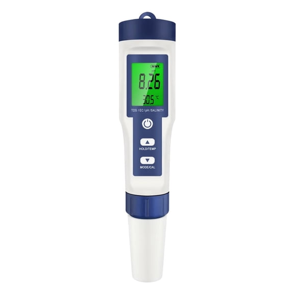 5 In 1 Digital PH TDS EC Meter Pen Salinity Temperature Tester Conductivity Filter Purity with Backlight for Aquarium Water