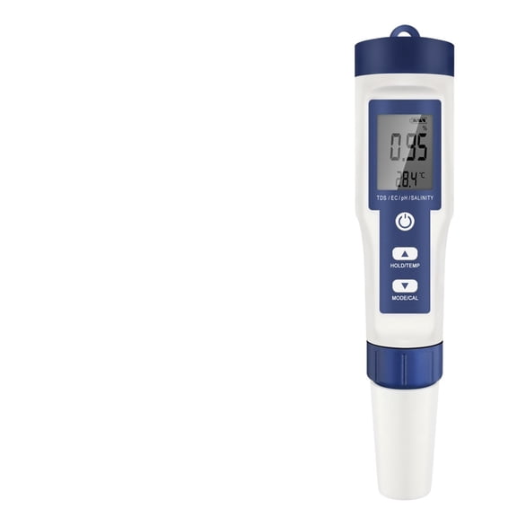 5 In 1 Digital PH TDS EC Meter Salinity Temperature Tester Conductivity Water Filter Purity Pen With Backlight ,Multifunctional