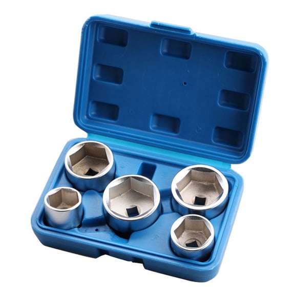 5 In 1 Drive Cap Wrench Socket Tool Set Storage Case For Auto Repair And Mechanics Shop Use