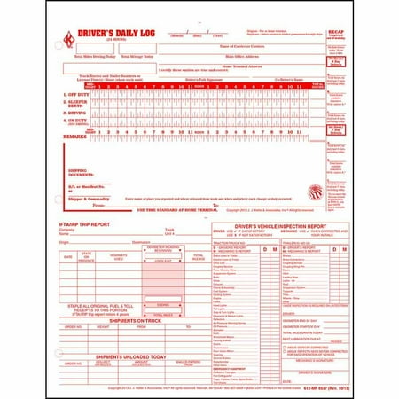 5-In-1 Driver Daily Log 3-pk. (Detailed DVIR, Daily Recap, Shipment Records & Trip Report) - J. J. Keller & Associates
