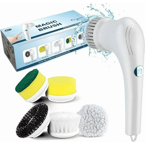 5-In-1 Electric Cleaning Brush Handheld Kitchen Cleaner Cordless Spin Scrubber