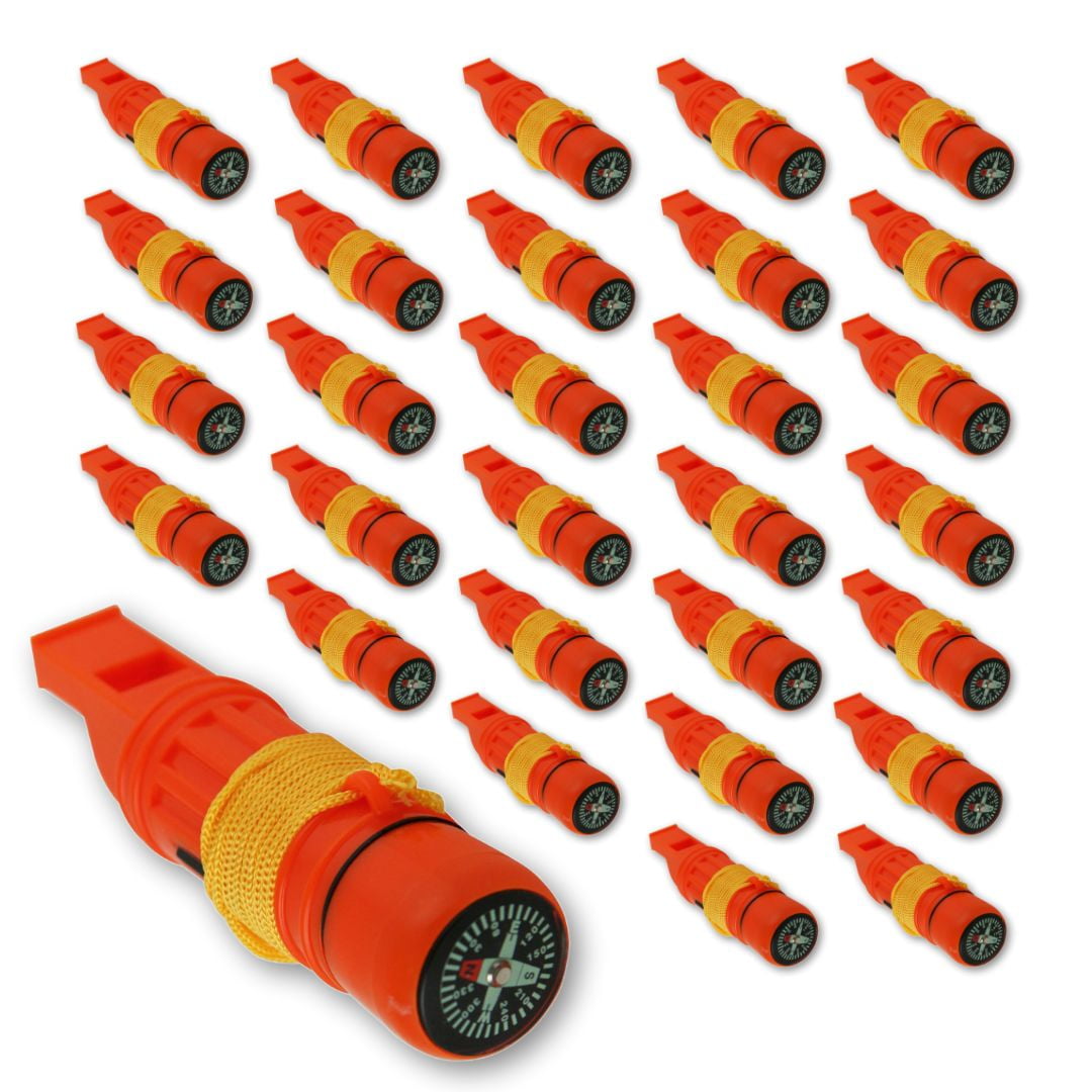 5 In 1 Emergency Survival Whistles, Available In 1, 3, And 30 Packs