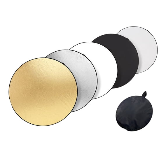 5 In 1 Foldable Photography Reflector With Silver Gold White Black Diffusion Panel For Professional Studio