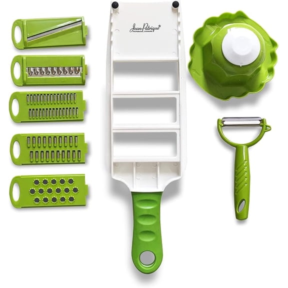 5 In 1 Handheld Vegetable Slicer & Grater - With Mandolin Blade & Peeler, All-in-one, Shredder, Grater, Zester and More - From Jean Patrique