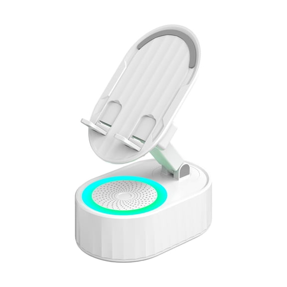 5 In 1 Induction Speaker Phone Stand Home Smart Wireless Bluetooth Speaker Office Upright Tablet Stand(White)