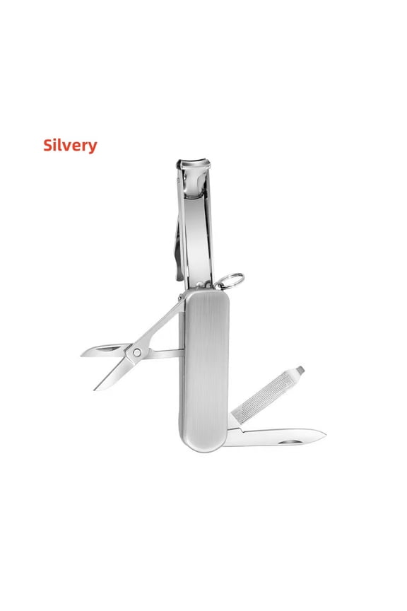 5-In-1 Keychain Nail Clipper Kit Manicure Tools Multi-purpose Folding with Nail Clipper Scissors Tweezers Multifunctional