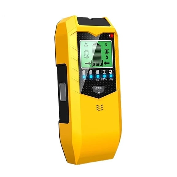 5 In 1 Metal Detector Wall Detector LCD Digital Backlit For Metal Wood Studs AC Cable Measurement ,Easy to Operate - YELLOW_1