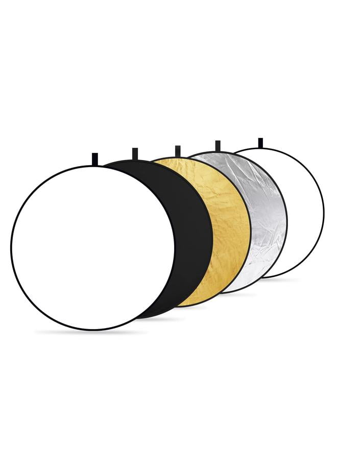 5-In-1 Multi Reflector With Bag 80cm Clear/Black/Gold,Light Reflector ...