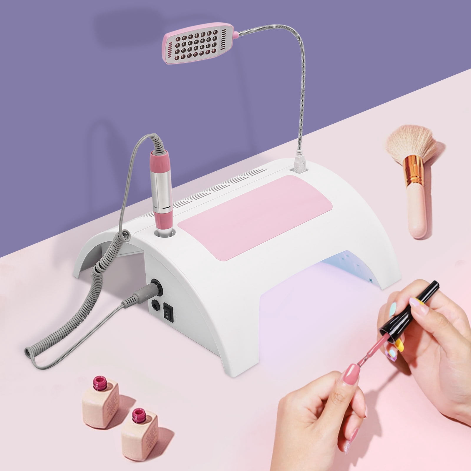 5 In 1 Nail Lamp With Dust Collector, UV/LED Light & Custom Timing