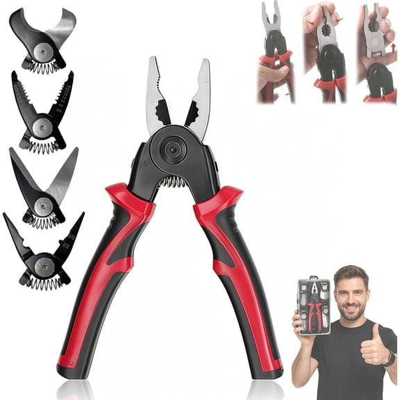5-In-1 Plier Tool Set With Storage Case, Includes Wire Stripper, Crimper, Cable Cutter, Scissors & Linesman Pliers For Electricians, DIY, Home(RL)