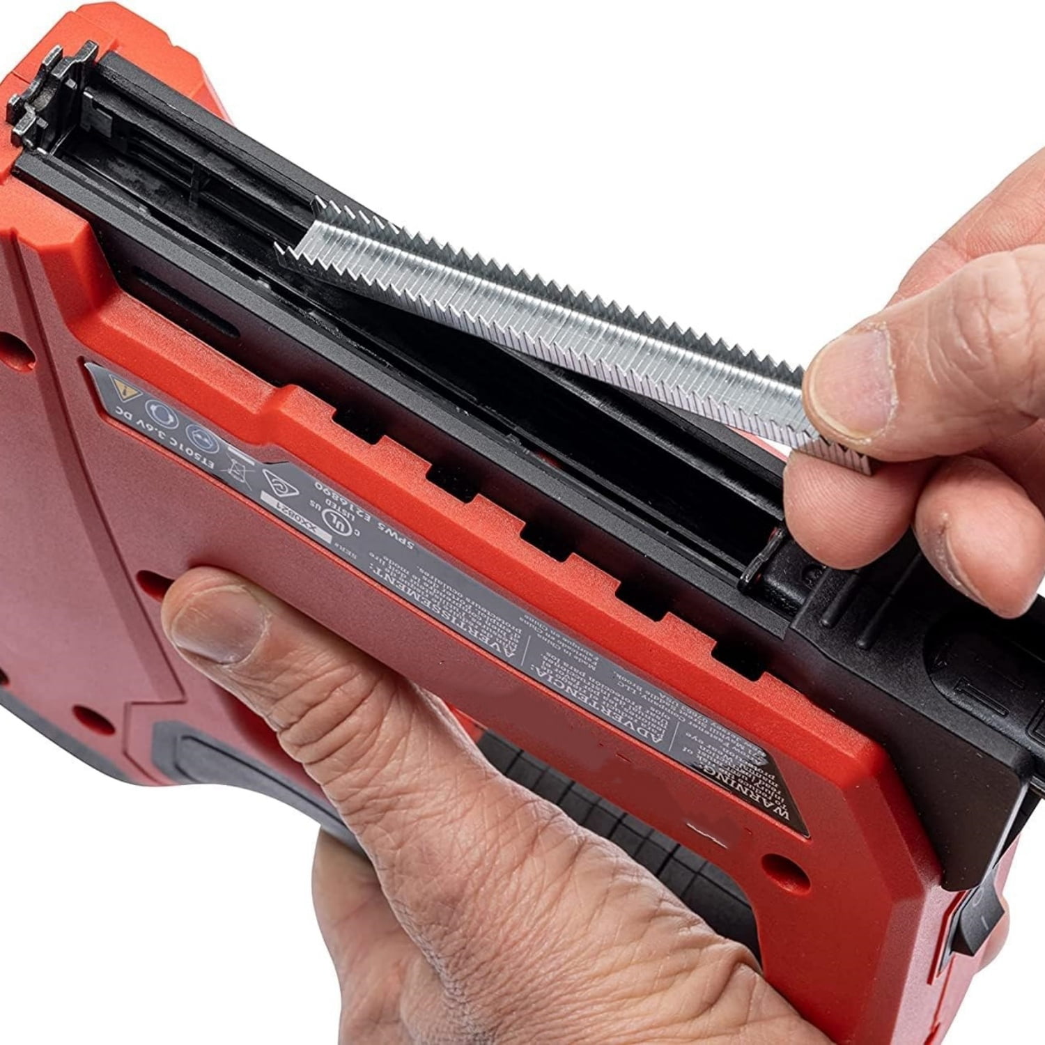 5-In-1 Professional Staple and Nail Gun, Battery Powered Wire Stapler and Brad Nailer for Upholstery, Framing, Roofing, Crafts, Fencing, Cable, Black/Red