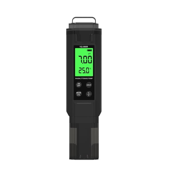 5 In 1 Salinity PH Meter High Accuracy 0.01 Resolution EC TDS Temp Water Tester Ppm Meter For Aquarium Hydroponics Pool