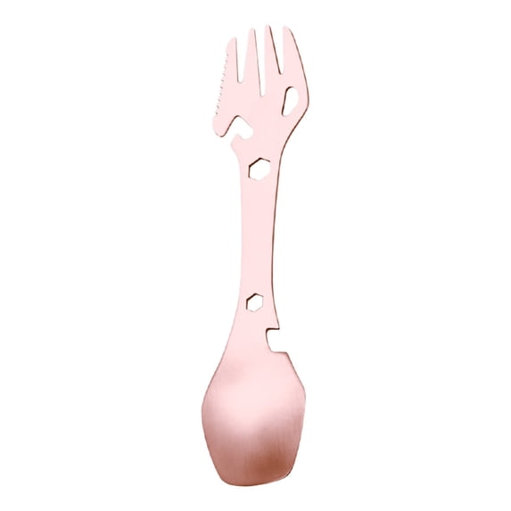 5-In-1 Stainless Steel Camping Spork, Multi-Function Utensil with Fork, Spoon, Knife, Bottle Opener, And Can Opener for Outdoor Travel, Hiking, And Picnic Harlik