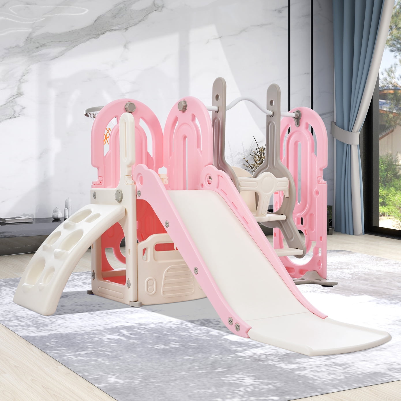 5 In 1 Toddler Play Side Climber and Slide Set, HDPE Kids Toddler ...