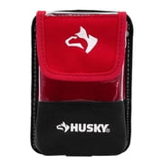 5 In. Belt, Clip, Or Hanging Water Resistant Storage Bag Pouch With Clear Protective Flap In Red And Black