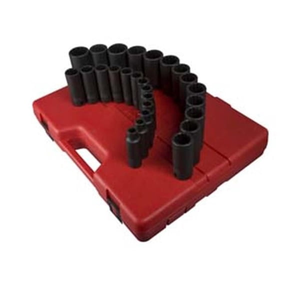 5 In. Dr. 12 Pt. 26 Pc. Metric Deep Impact Socket Set
