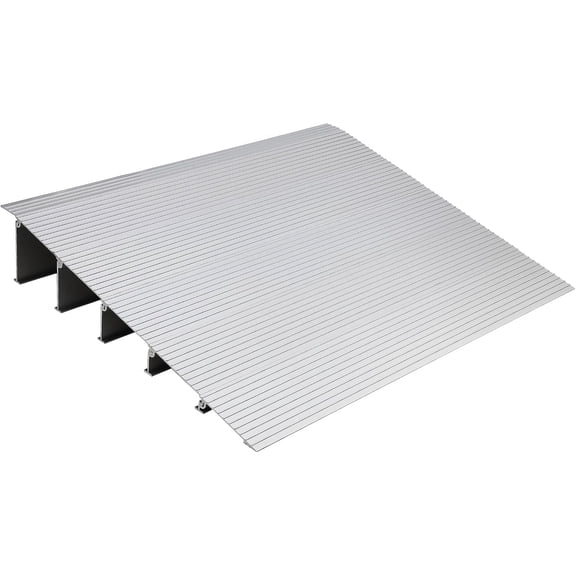5 In Rise Aluminum Door Threshold Ramp Non-Slip Entry Ramp 800 Lbs Capacity Adjustable for Wheelchairs Scooters Walkers and Strollers