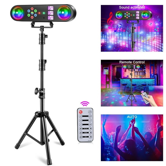 5 In1 DJ Party Light Set with Tripod Mobile LED Stage Lighting Disco Effect Lights w/ Remote Control