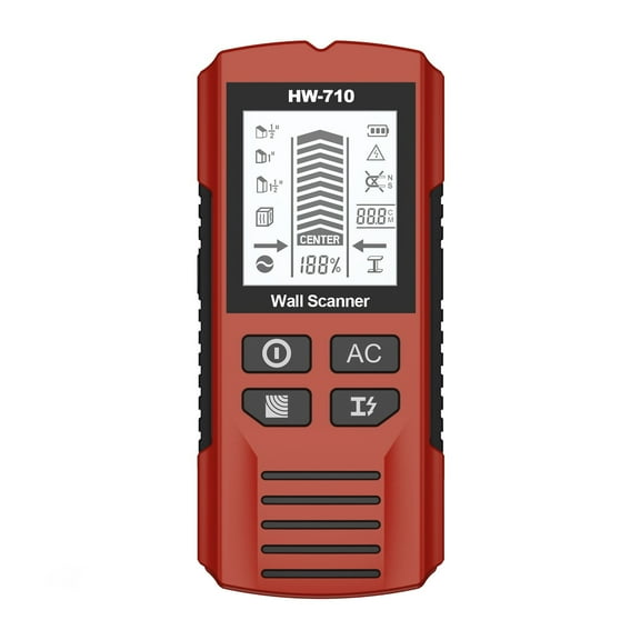 5 In1 Multifunctional Handheld Metal Detector Wall Detector Stud Detector Scanner Portable Wire Duct Power Scanner For Detecting Red