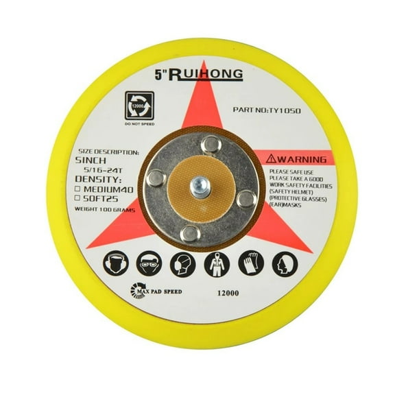 5 Inch 125Mm Sanding Pad Da Polish Backing Plate and Abrasive Tools Yellow