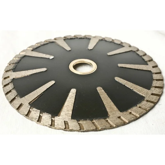 5-Inch Diamond Concave Curved Turbo Blade for Granite, Concrete & Travertine 125mm Contour Cutting Wheel with 7/8"5/8" Arbor, Sink Cutout & Radius Edge Profiling Disc