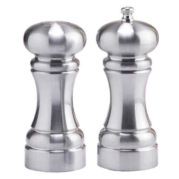 5 Inch - 13cm WestinMatte Chrome Finish Pepper Mill Salt Shaker Set