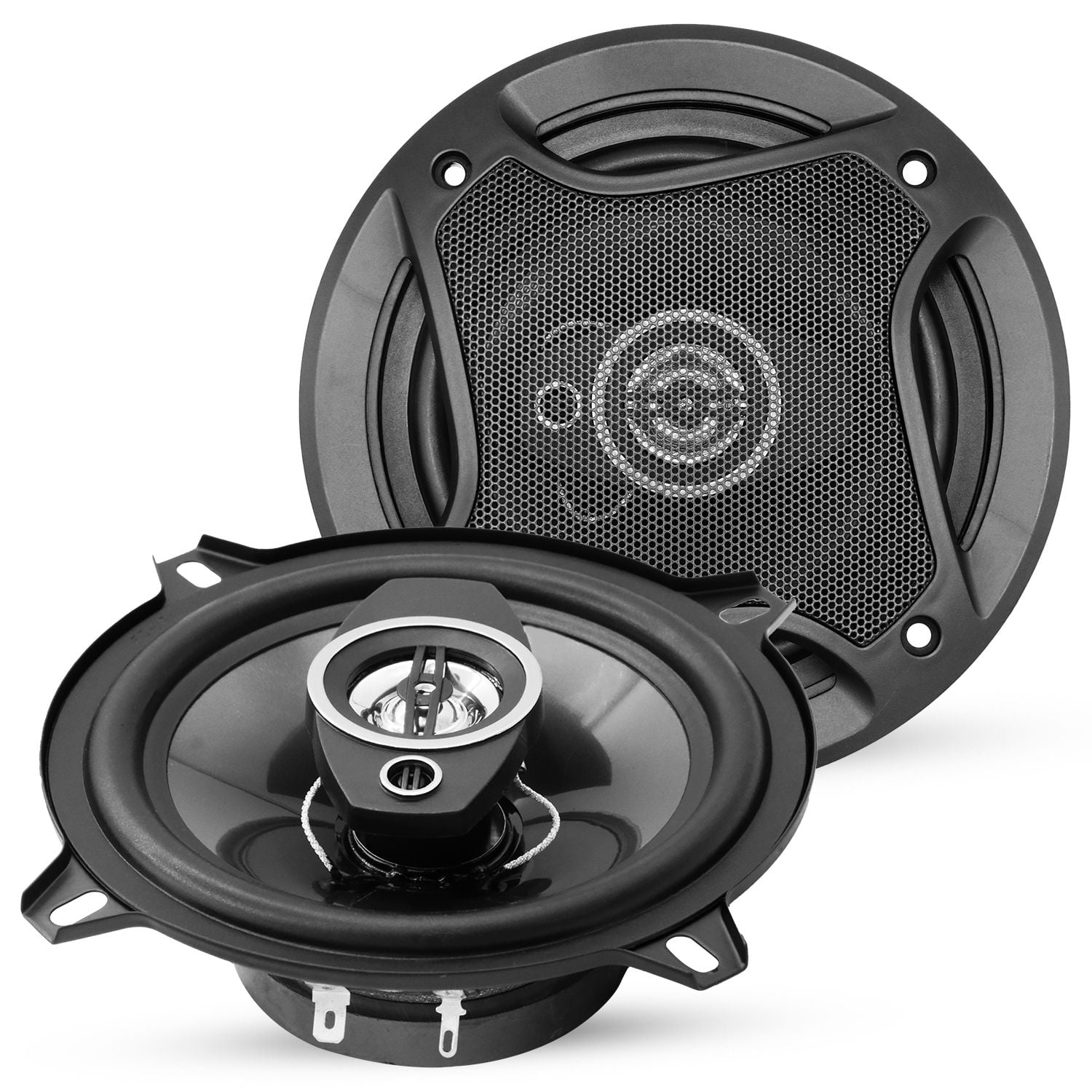 5 Inch 2-Way Car Stereo Speakers Pair, 350W Coaxial Speakers with Tweeter, 4 Ohm Universal Fit for Car Door & Side Panel Replacement
