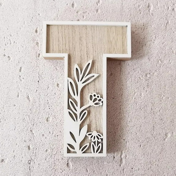 5 Inch 26 Letter For Wall Decoration Flowers Can Be Painted On Wood Children'S Room Letters Wooden Letters For Crafts Name Signs Wedding Home Decoration Desktop Ornament Home Decor