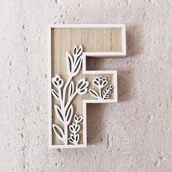 5 Inch 26 Letter For Wall Decoration Flowers Can Be Painted On Wood Children'S Room Letters Wooden Letters For Crafts Name Signs Wedding Home Decoration Desktop Ornament Home Decor
