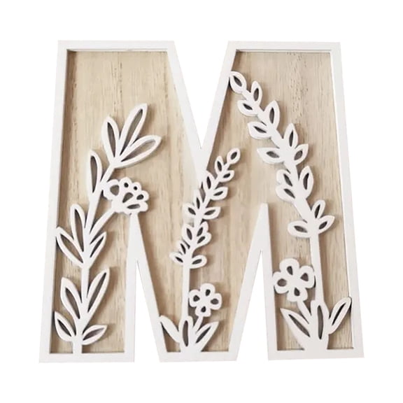 5 Inch 26 Letter for Wall Decoration Flowers Can Be Painted On Wood Children's Room Letters Wooden Letters for Crafts Name Signs Wedding Home Decoration