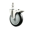 thumbnail image 1 of 5 Inch 316SS Black Polyurethane Swivel 10mm Stem Caster Total Lock Brake SCC, 1 of 2