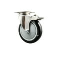 thumbnail image 1 of 5 Inch 316SS Black Polyurethane Swivel Top Plate Caster with Total Lock Brake, 1 of 2