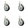 thumbnail image 1 of 5 Inch 316SS Black Polyurethane Wheel Swivel 12mm Threaded Stem Caster Set, 1 of 2