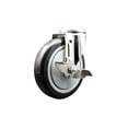 thumbnail image 1 of 5 Inch 316SS Black Polyurethane Wheel Swivel Bolt Hole Caster with Brake SCC, 1 of 2