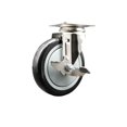 thumbnail image 1 of 5 Inch 316SS Black Polyurethane Wheel Swivel Top Plate Caster with Brake SCC, 1 of 2