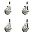 thumbnail image 1 of 5 Inch 316SS Gray Poly Swivel 1 Inch Expanding Stem Caster Set Brake SCC, 1 of 2