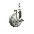 thumbnail image 1 of 5 Inch 316SS Gray Polyurethane Swivel ½ Inch Threaded Stem Caster with Brake, 1 of 2
