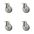 thumbnail image 1 of 5 Inch 316SS Gray Polyurethane Wheel Swivel Top Plate Caster Set Service Caster, 1 of 2