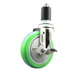 thumbnail image 1 of 5 Inch 316SS Green Polyurethane Swivel 1-5/8 Inch Expanding Stem Caster Brake, 1 of 2