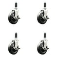thumbnail image 1 of 5 Inch 316SS Hard Rubber Swivel 1 Inch Expanding Stem Caster Set Brake SCC, 1 of 2
