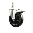 thumbnail image 1 of 5 Inch 316SS Hard Rubber Swivel 12mm Threaded Stem Caster Total Lock Brake, 1 of 2