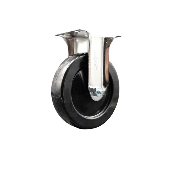 5 Inch 316SS Hard Rubber Wheel Rigid Top Plate Caster Service Caster Brand