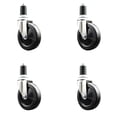 thumbnail image 1 of 5 Inch 316SS Hard Rubber Wheel Swivel 1-1/2 Inch Expanding Stem Caster Set SCC, 1 of 2