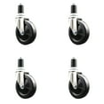 thumbnail image 1 of 5 Inch 316SS Hard Rubber Wheel Swivel 1-5/8 Inch Expanding Stem Caster Set SCC, 1 of 2