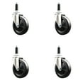 thumbnail image 1 of 5 Inch 316SS Hard Rubber Wheel Swivel 3/4 Inch Expanding Stem Caster Set SCC, 1 of 2