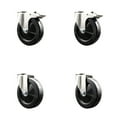 thumbnail image 1 of 5 Inch 316SS Hard Rubber Wheel Swivel Bolt Hole Caster Set with 2 Lock Brake SCC, 1 of 2