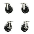 thumbnail image 1 of 5 Inch 316SS Hard Rubber Wheel Swivel Top Plate Caster Set 2 Brakes SCC, 1 of 2