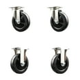 thumbnail image 1 of 5 Inch 316SS Hard Rubber Wheel Swivel Top Plate Caster Set 2 Rigid SCC, 1 of 2